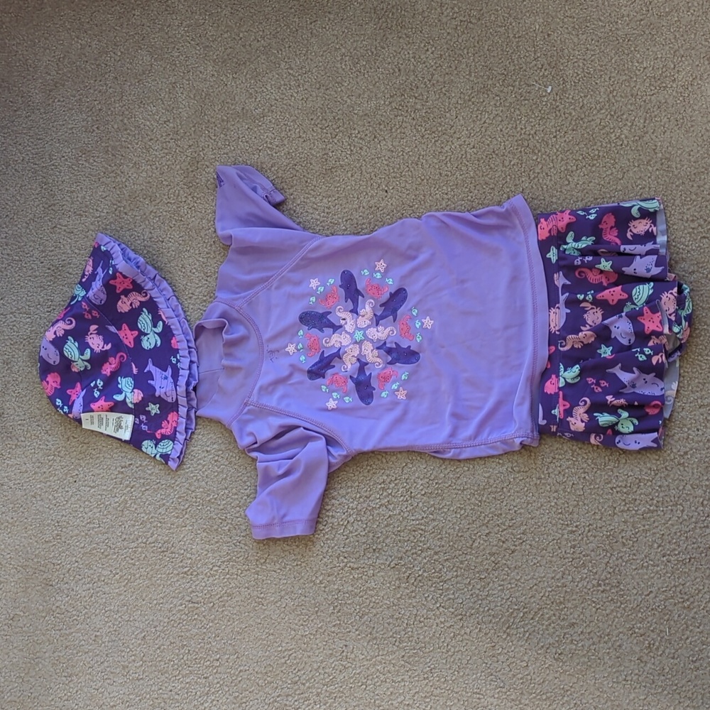 5T Girl - Swim suit (Skirt, Shirt & a Hat)
